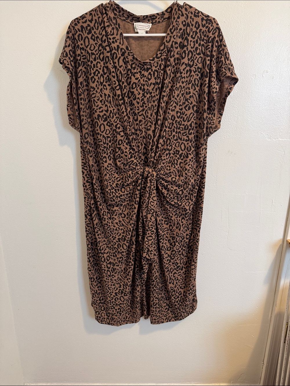 Love Riche Leopard Print Midi Dress - Brown/Black